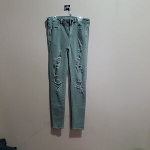 American Eagle Outfitters Olive Green Super Stretch Jeans Size 4
